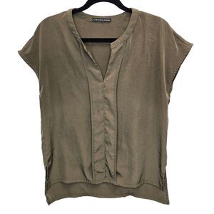 Harlowe & Graham Women's V-Neck Green Tunic Blouse S
